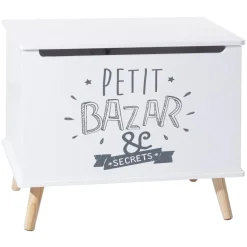 Coffre enfant blanc bois