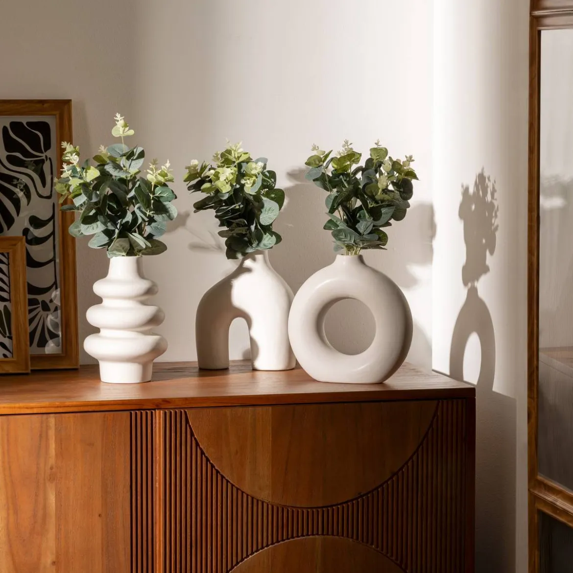 Composition Eucalyptus avec vase "Suza"