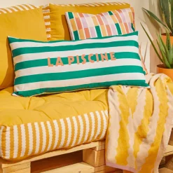 Coussin de sol d'extérieur rectangulaire POOLSIDE Jaune