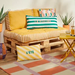 Coussin de sol d'extérieur rectangulaire POOLSIDE Jaune