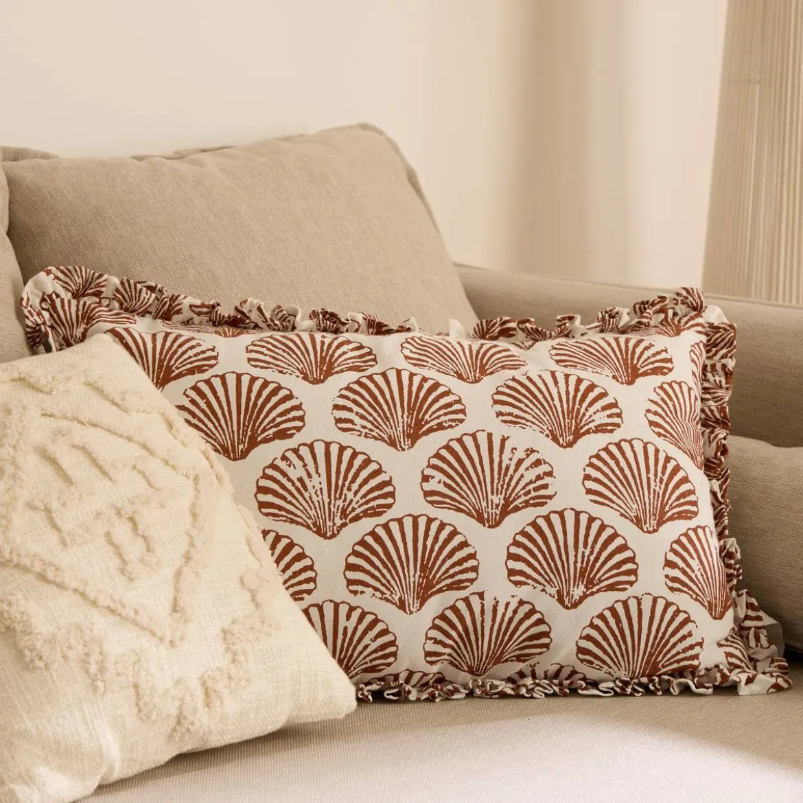 Coussin "Inca", coton tufté