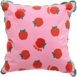 Coussin tufté "Pomme d'amour" 40x40 cm