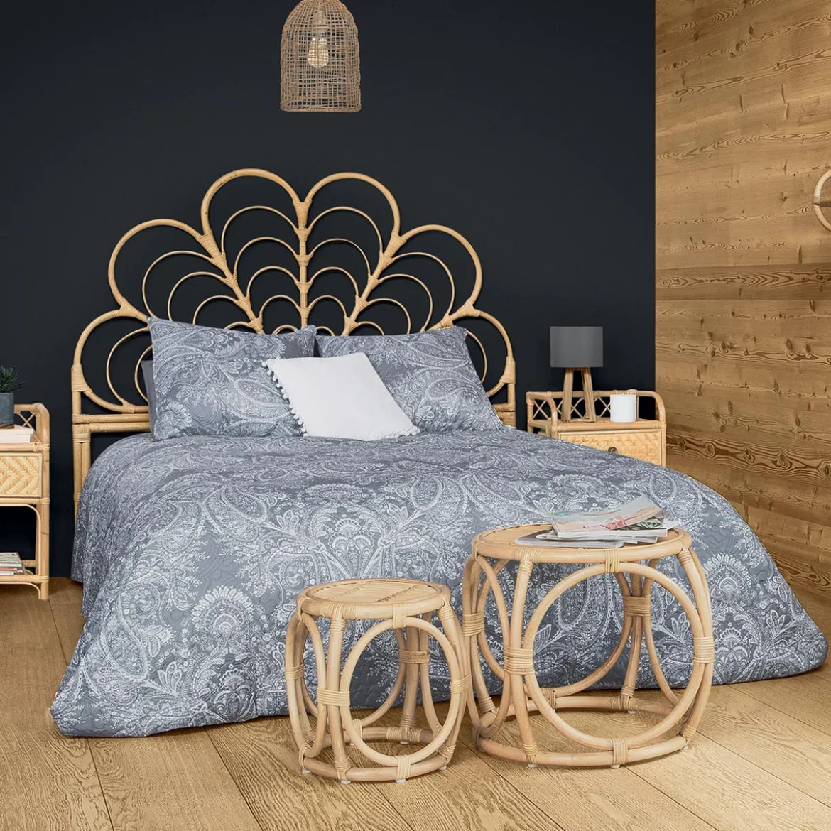 Dessus de lit, 2 taies "Marie"