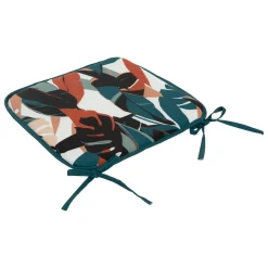 Galette de chaise carrée DEYO motif Feuilles