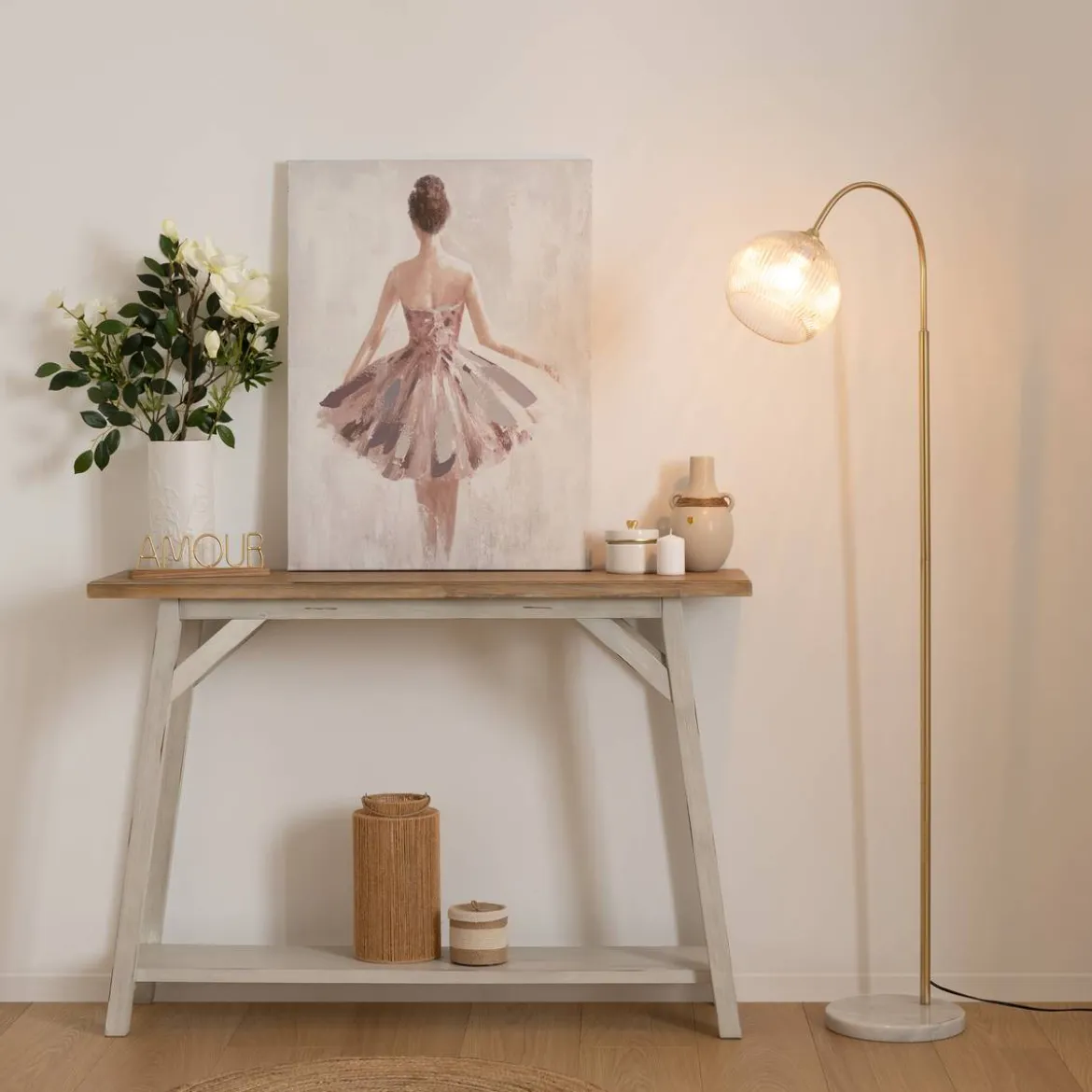 Lampadaire arc "Laye", marbre