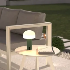 Lampe d'extérieur JANY rechargeable USB Vert olive & Noir