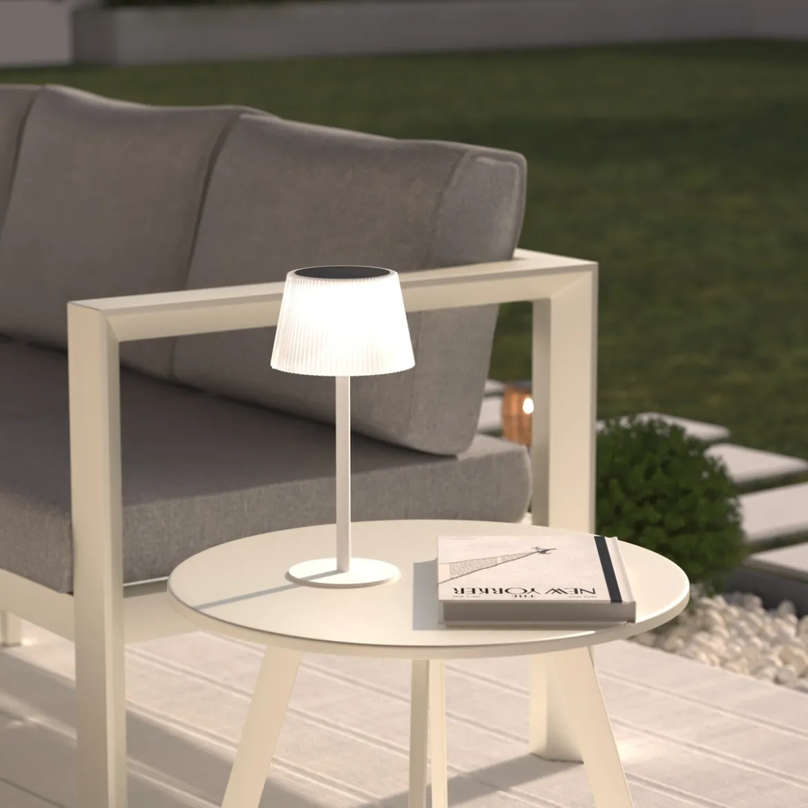 Lampe d'extérieur KATY rechargeable USB Blanc