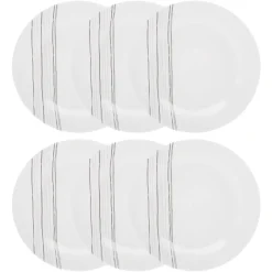 Lot de 6 assiettes à dessert "Lignes"