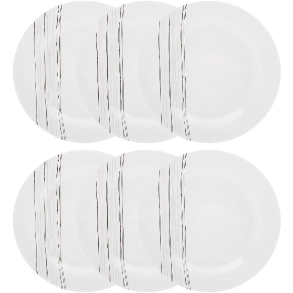 Lot de 6 assiettes à dessert "Lignes"