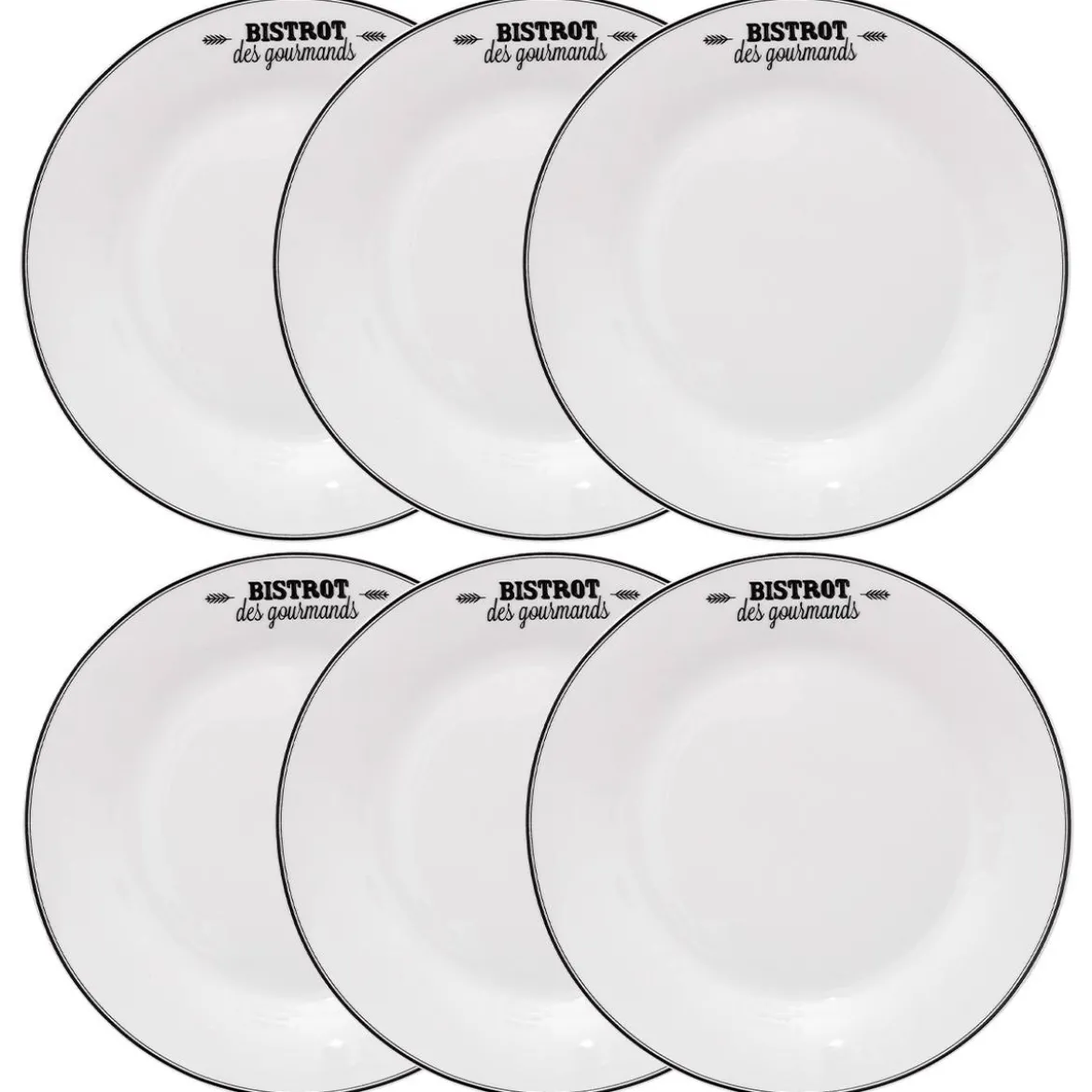 Lot de 6 assiettes à dessert "Bistrot"
