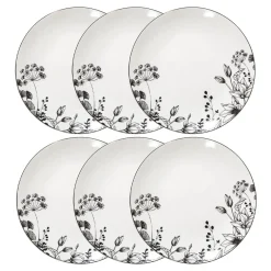 Lot de 6 assiettes à dessert "White Floral"