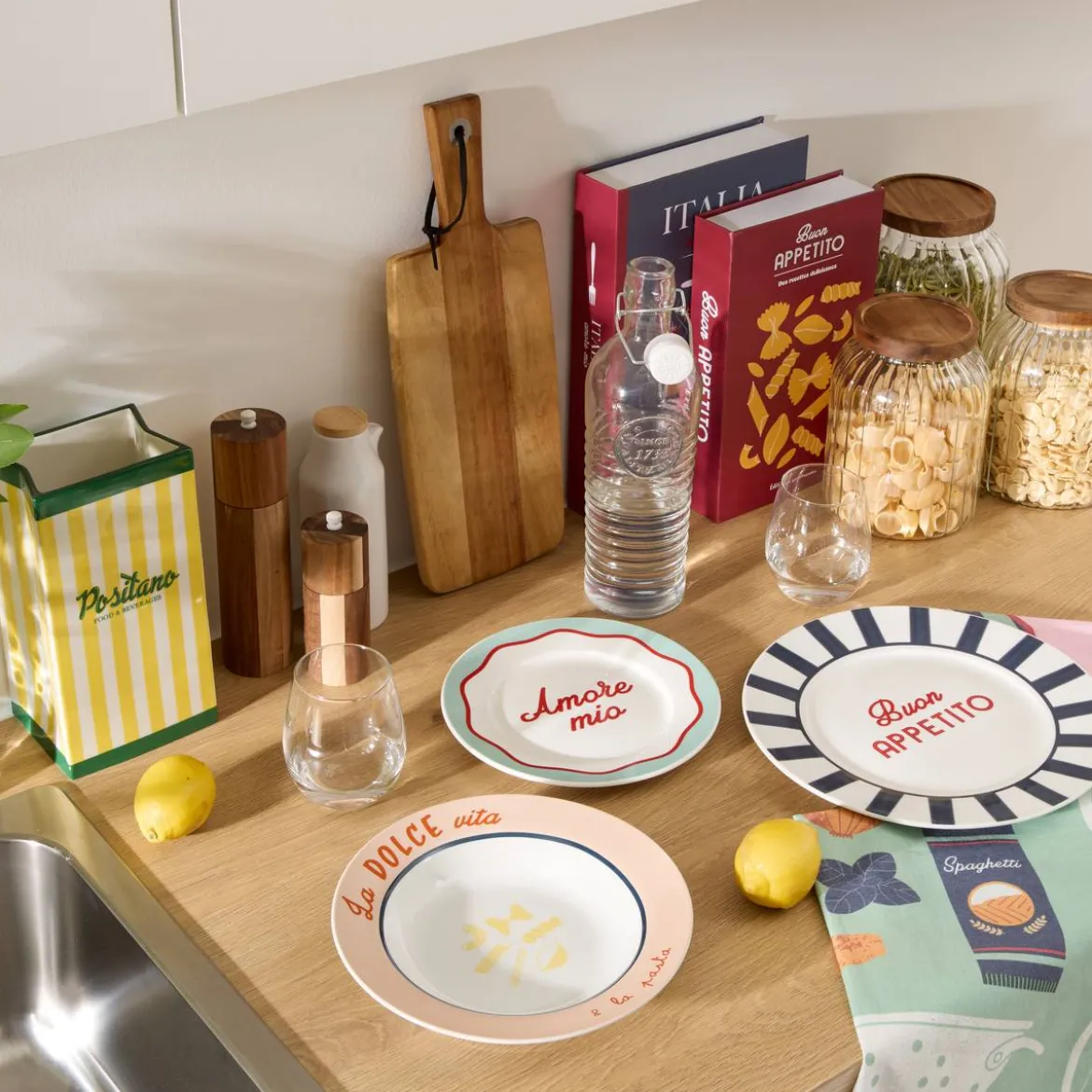 Lot de 6 assiettes à pâtes "Della Pasta"