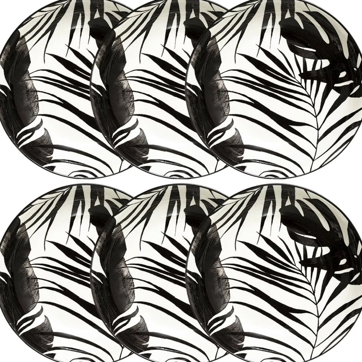 Lot de 6 assiettes creuses "Palme"