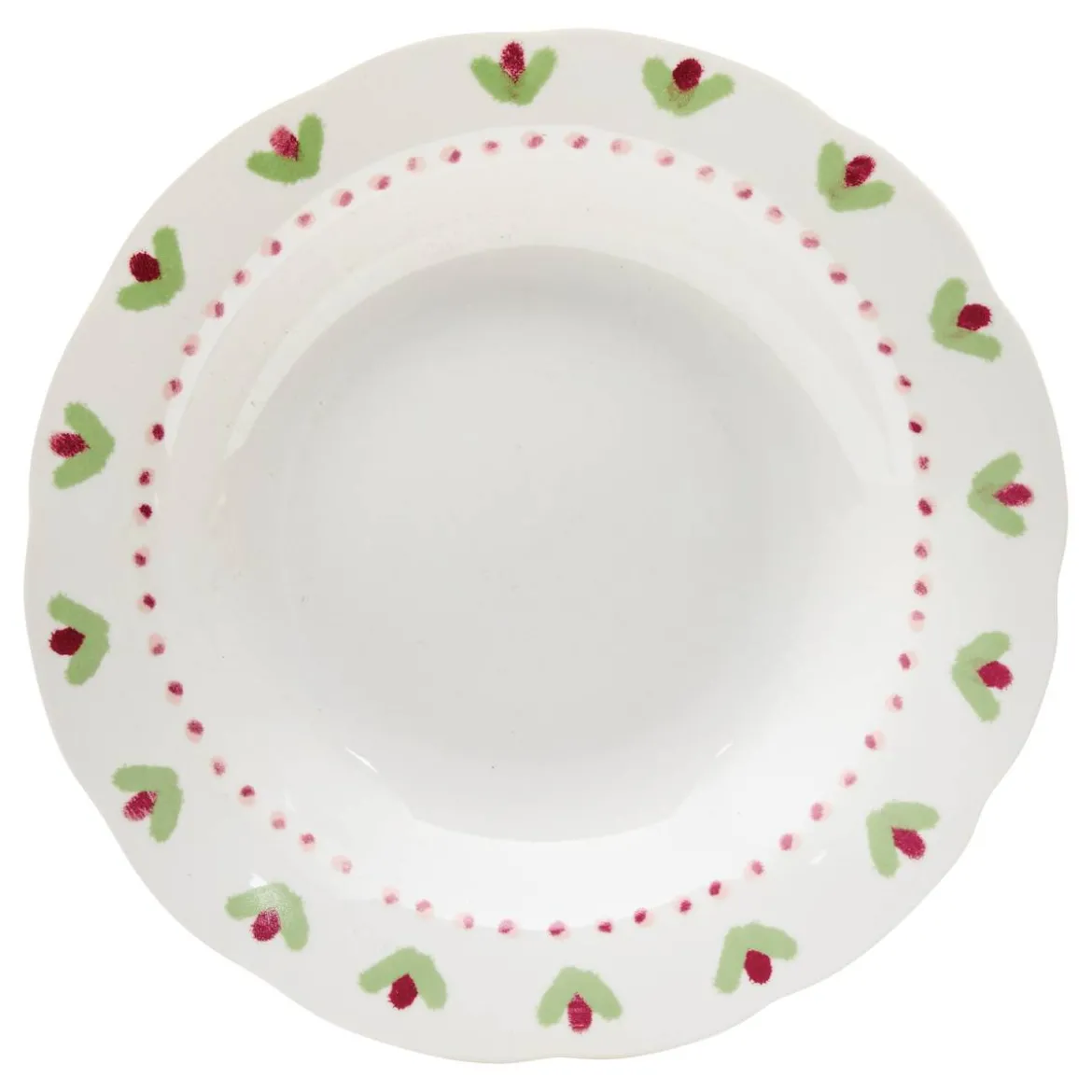 Lot de 6 assiettes creuses "Fleur De Rose"