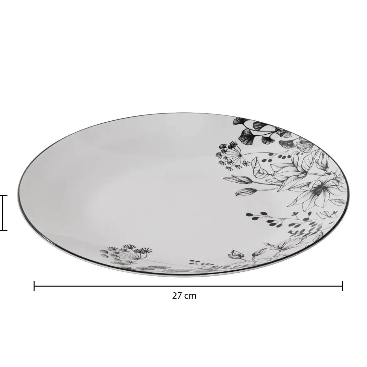 Lot de 6 assiettes plates "White Floral"