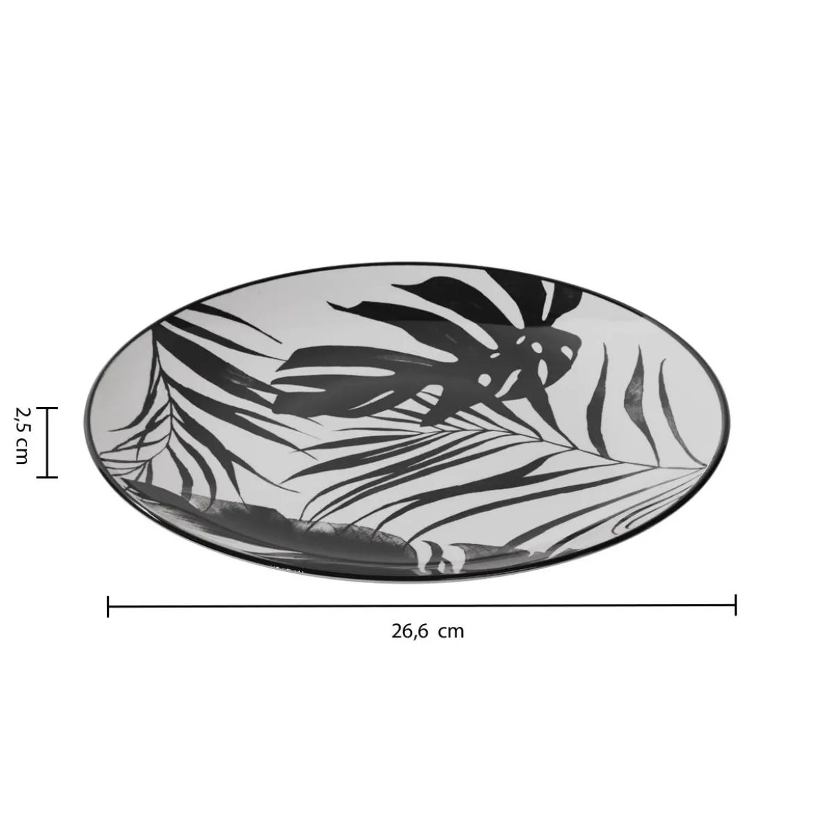 Lot de 6 assiettes plates "Palme"