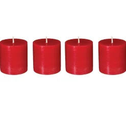 Lot de 4 bougies rustiques "Olia"