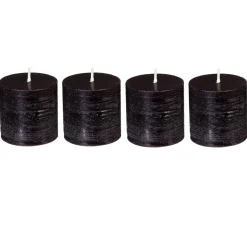 Lot de 4 bougies rustiques "Olia"