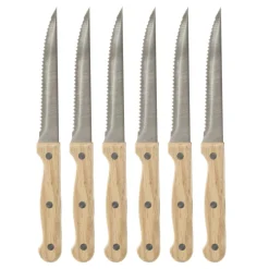 Lot de 6 couteaux à steak "Bois"