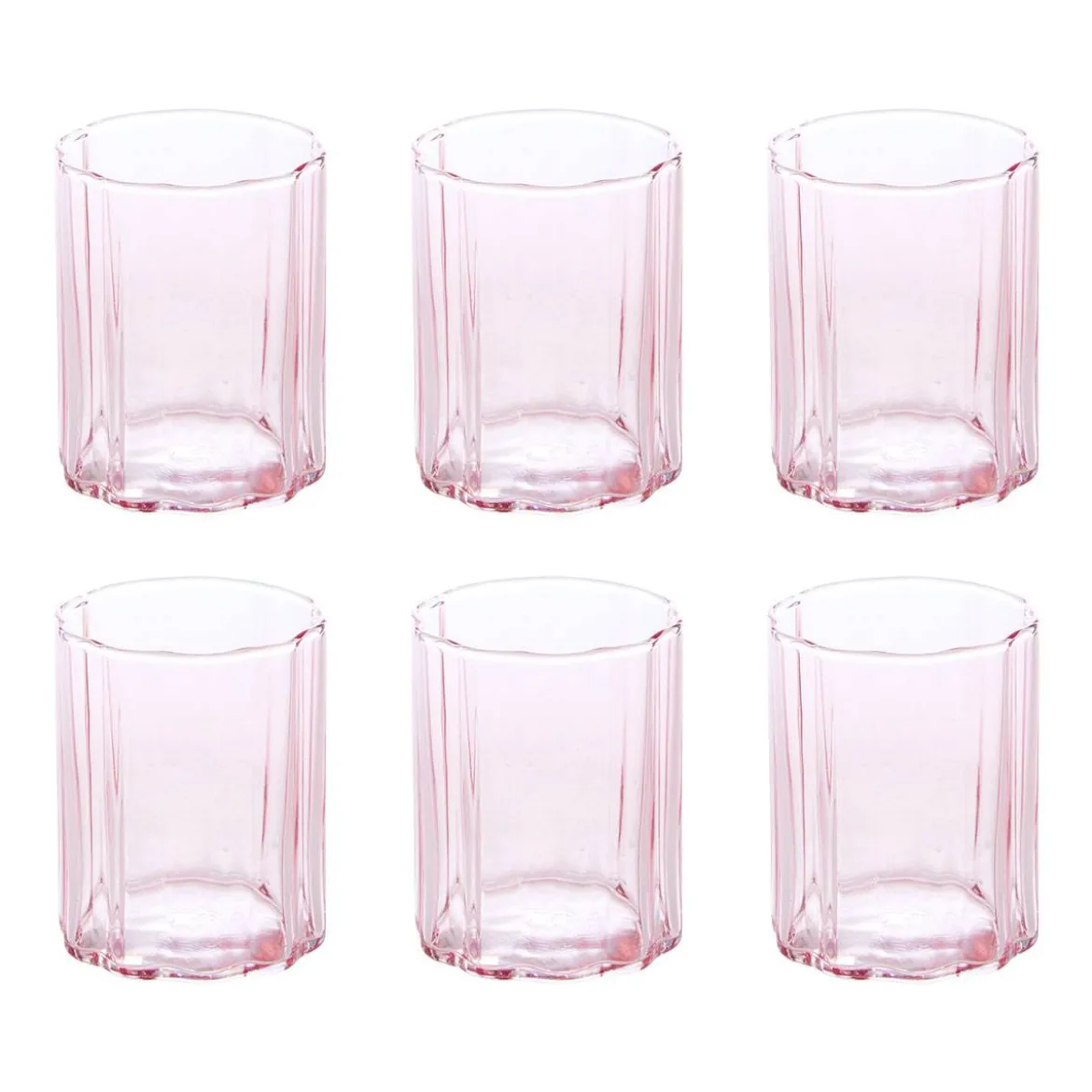 Lot de 6 gobelets bas "Fleur De Rose"