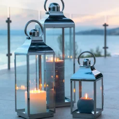 Lot de 3 lanternes d'extérieur Argenté