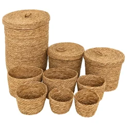 Lot de 9 paniers ronds