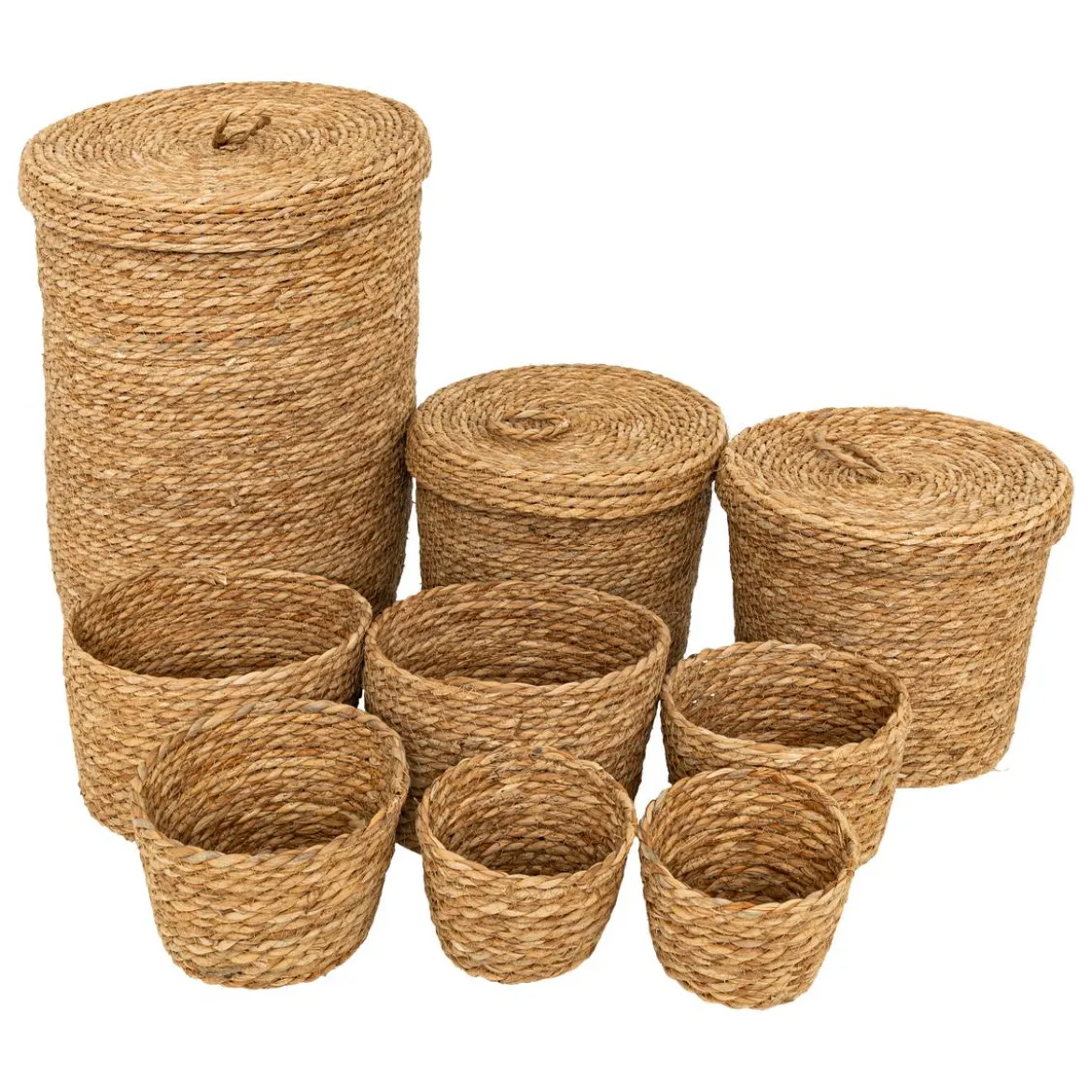 Lot de 9 paniers ronds "Little cottage"