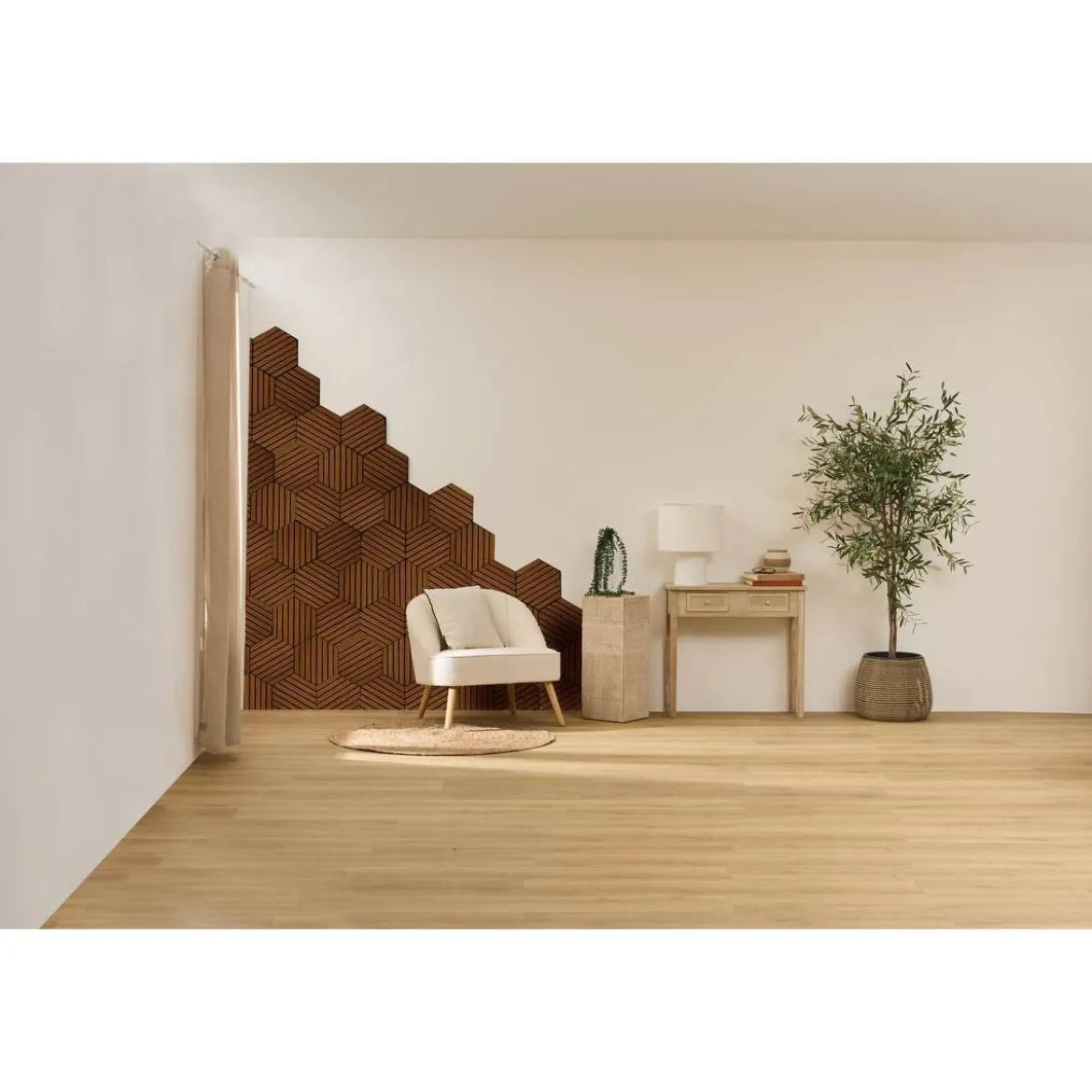 Lot de 3 panneaux décoratifs tasseaux bois Colva