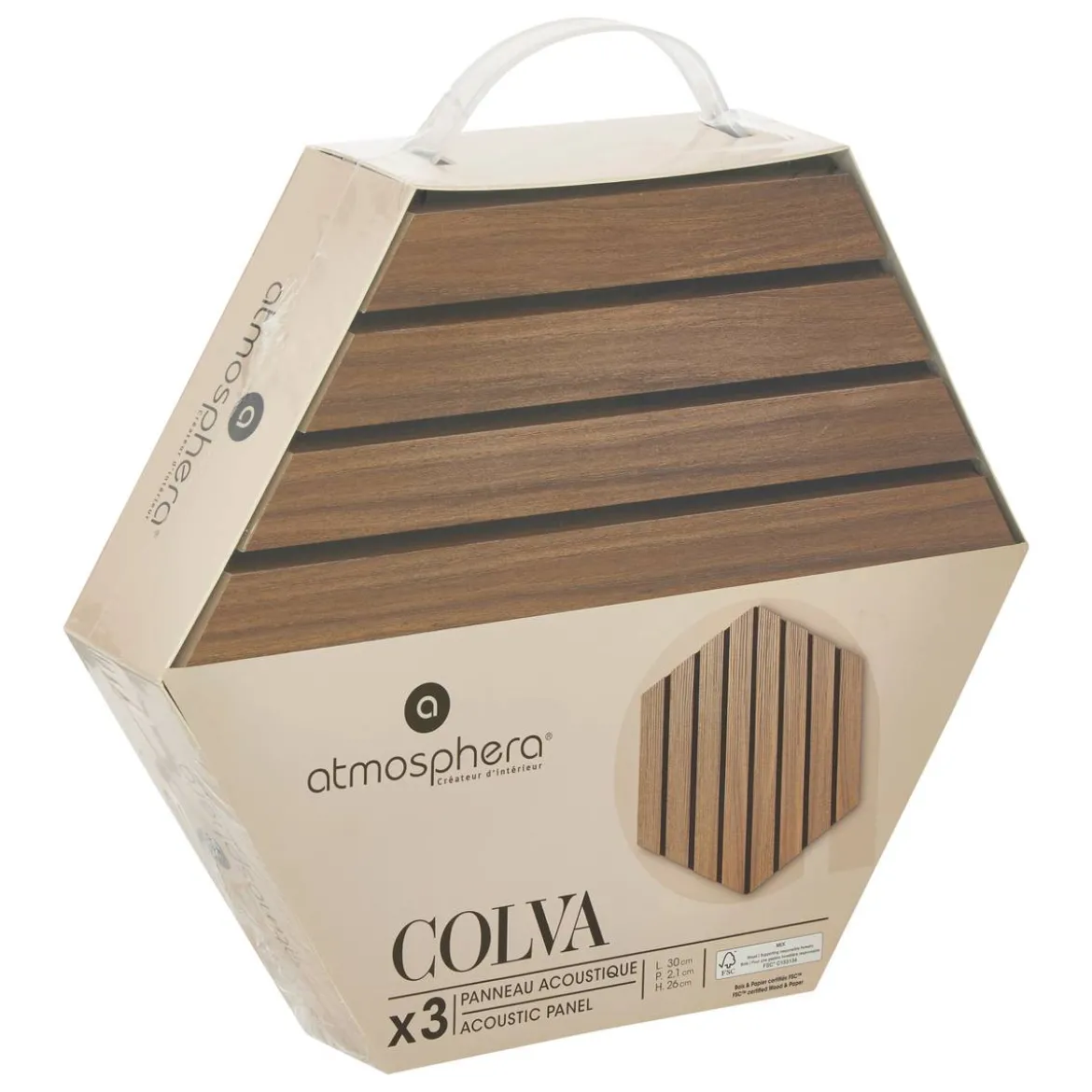 Lot de 3 panneaux décoratifs tasseaux bois Colva
