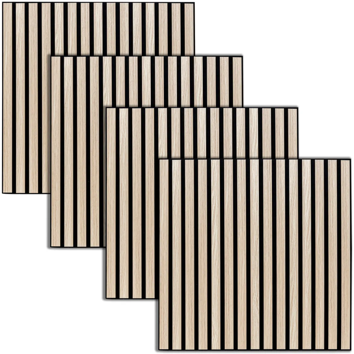 Lot de 4 panneaux décoratifs tasseaux bois Colva
