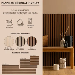 Lot de 2 panneaux décoratifs tasseaux bois