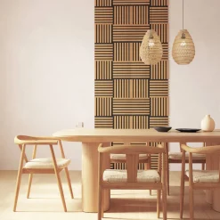 Lot de 3 panneaux décoratifs tasseaux bois Colva