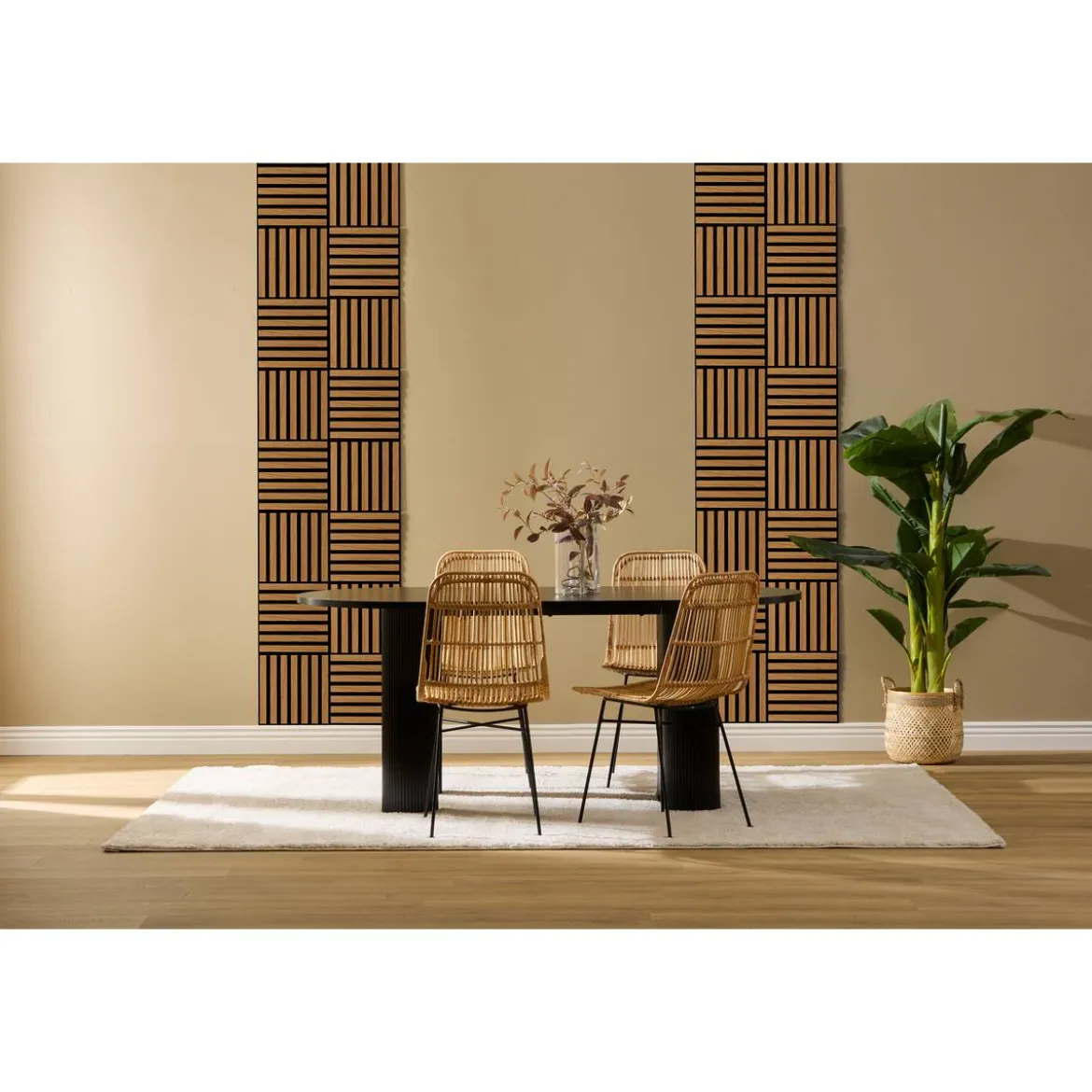 Lot de 3 panneaux décoratifs tasseaux bois Colva