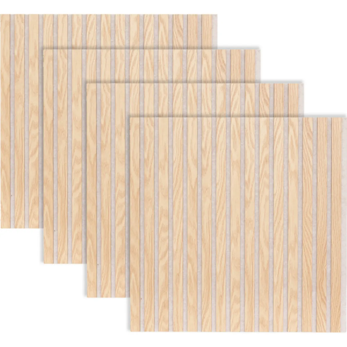 Lot de 4 panneaux décoratifs tasseaux bois "Colva"