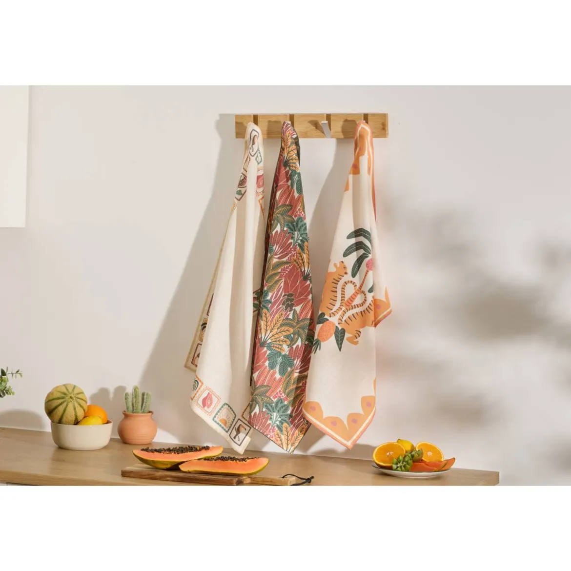 Lot de 3 torchons "Tropical"