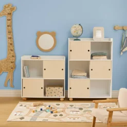 Meuble de rangement enfant 2 portes 1 niveau 