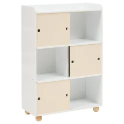 Meuble de rangement enfant 3 portes 2 niveaux 