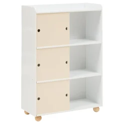 Meuble de rangement enfant 3 portes 2 niveaux 