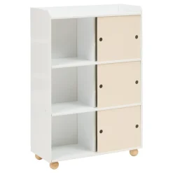 Meuble de rangement enfant 3 portes 2 niveaux 