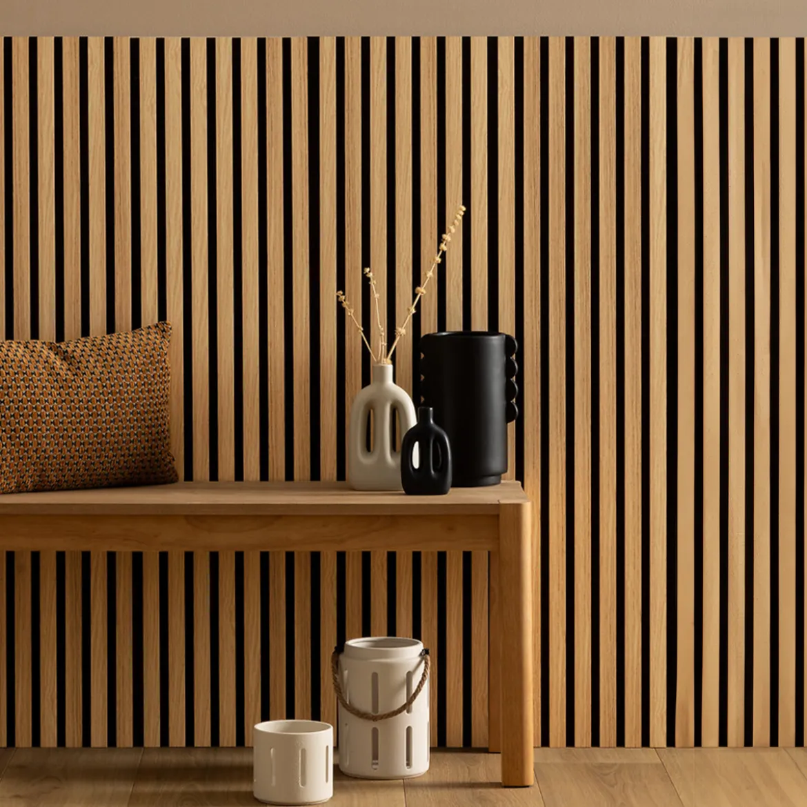 Panneau décoratif tasseaux bois "Colva"