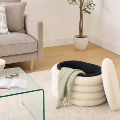 Pouf coffre bouclette