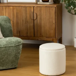 Pouf coffre bouclette 