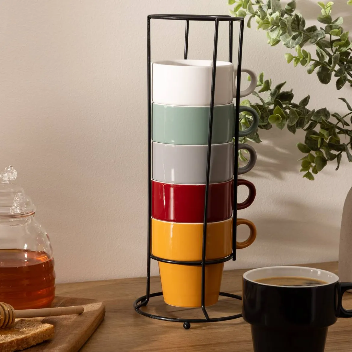 Rack 6 mugs  "Colorama"