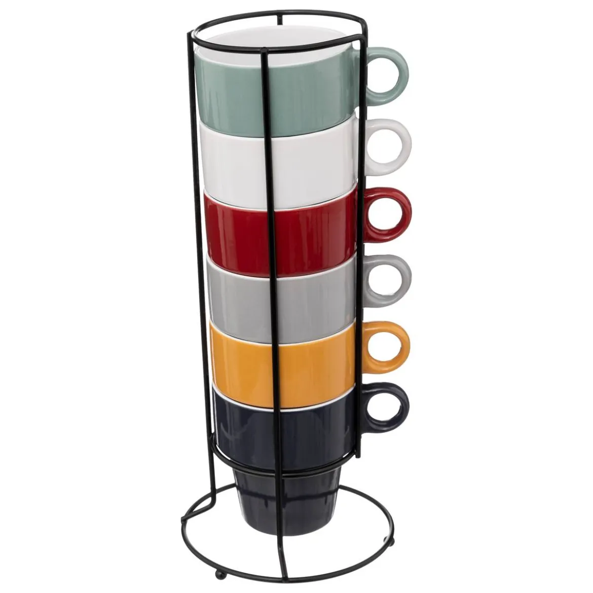 Rack 6 mugs  "Colorama"