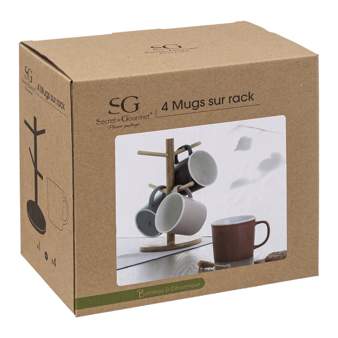 Rack 4 mugs "Nature"