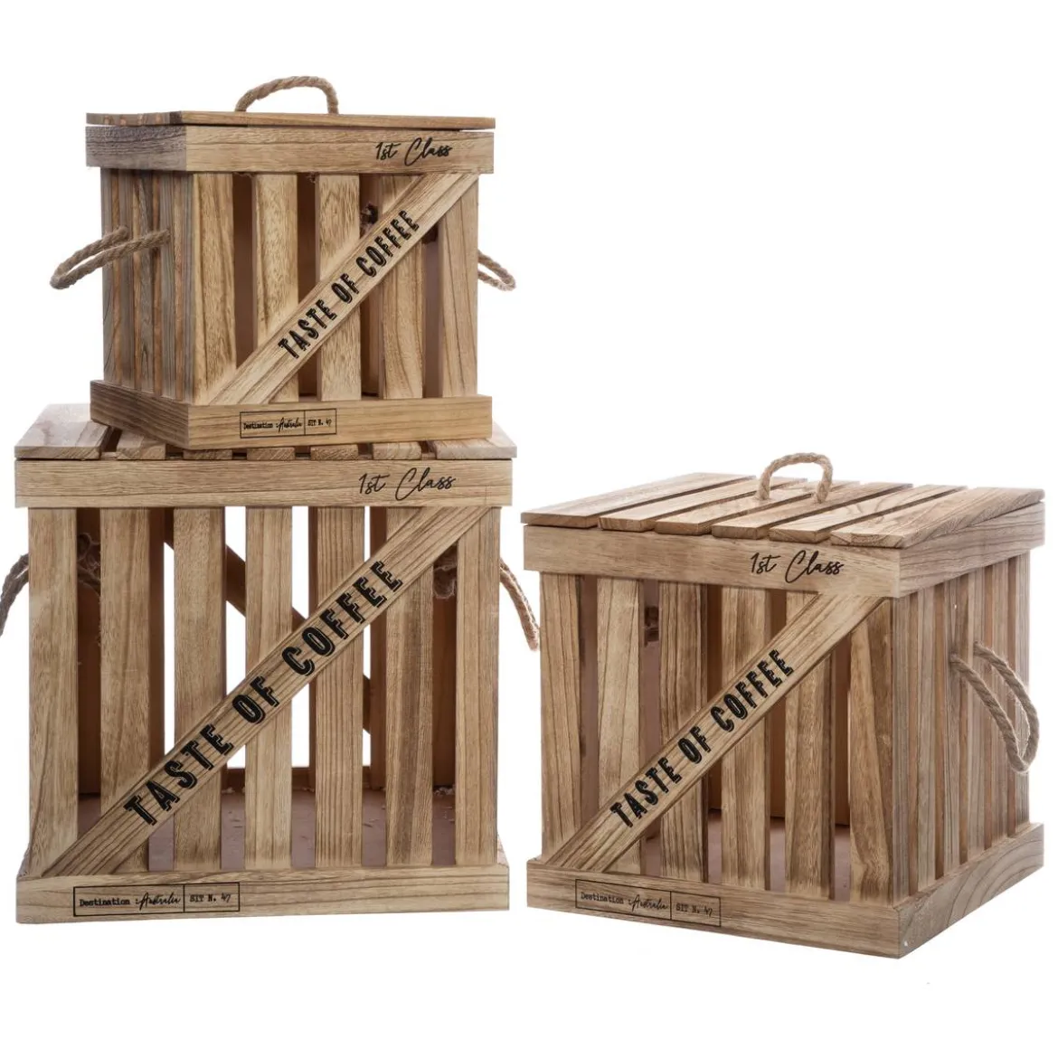 Set de 3 boîtes cagettes "Colonial"