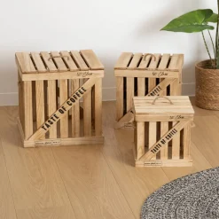 Set de 3 boîtes cagettes