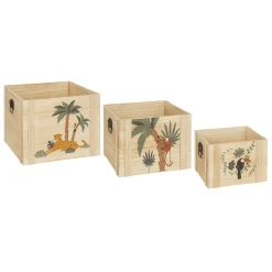 Set de 3 cagettes enfant "Jungle"
