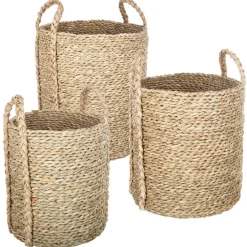 Set de 3 paniers à anses ronds