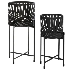 Set de 2 pots avec support 